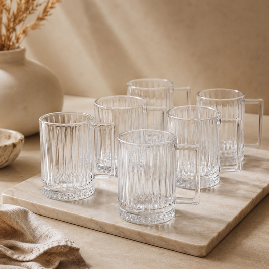Set de 6 Vasos de Cristal Aris con Asa ✨