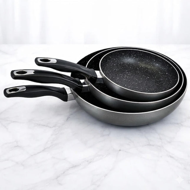 🥘 Set de 3 Sartenes Antiadherentes Mármol  – 20, 24 y 28 cm