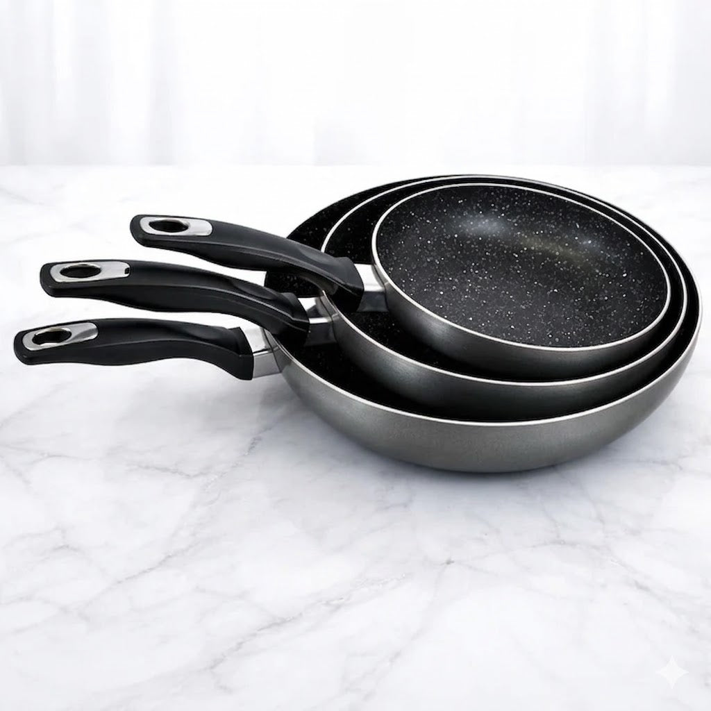 🥘 Set de 3 Sartenes Antiadherentes Mármol  – 20, 24 y 28 cm