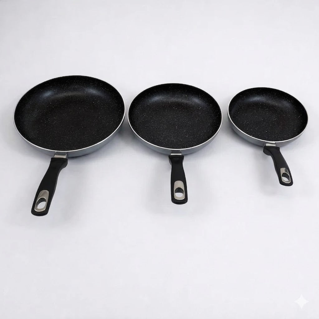 🥘 Set de 3 Sartenes Antiadherentes Mármol  – 20, 24 y 28 cm