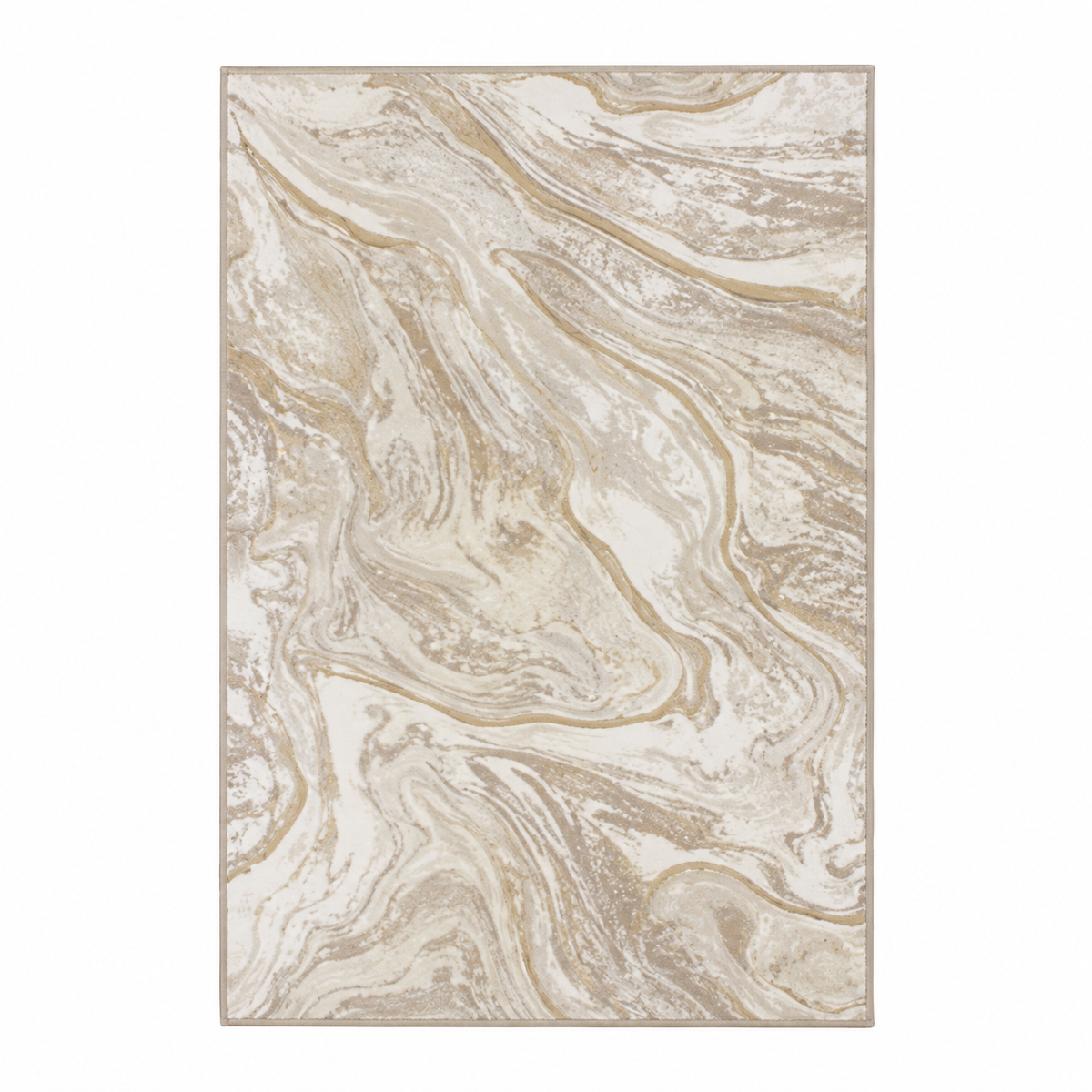 Alfombra Mármol de Vetas Fluidas en Beige y Vizón — Beige / Vizón — imagen provisional del proveedor