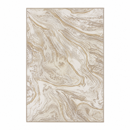 Alfombra Mármol de Vetas Fluidas en Beige y Vizón — Beige / Vizón — imagen provisional del proveedor
