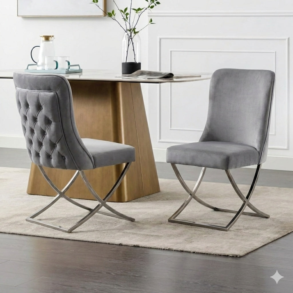 🖤✨ Silla Bongo 25 en GRIS OSCURO / GRAFITO con Base Cromada — Elegancia Moderna ✨🩶