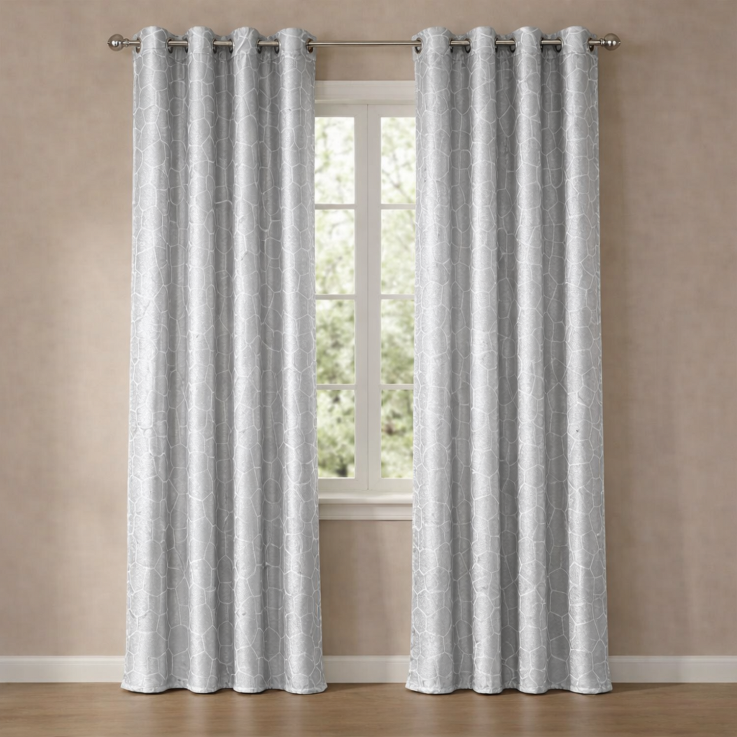 CORTINA MODELO JARVIS 140 X 240 CM - COLOR GRIS PLATEADO