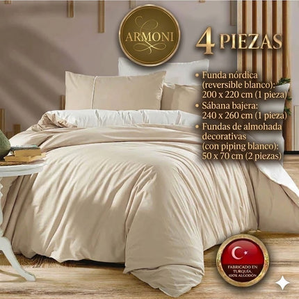 "Armoni" Bedding Set – Softness and Elegance in Premium Cotton - BEIGE COLOR