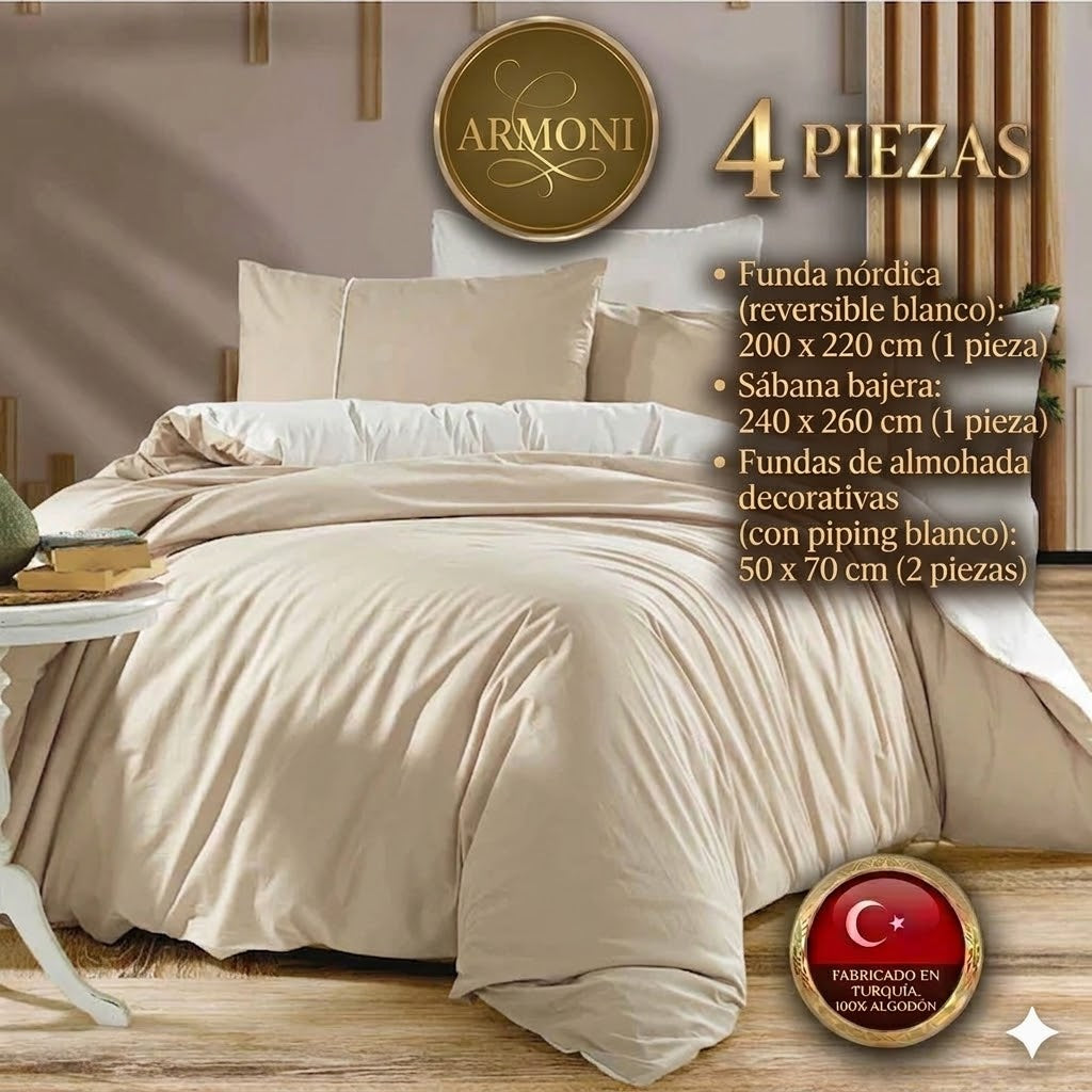 Conjunto de cama "Armoni" – Suavidade e elegância em algodão premium