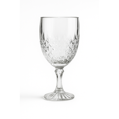 Juego de 12 Copas de Vidrio Tallado – Estilo Vintage para Agua, Vino y Refrescos