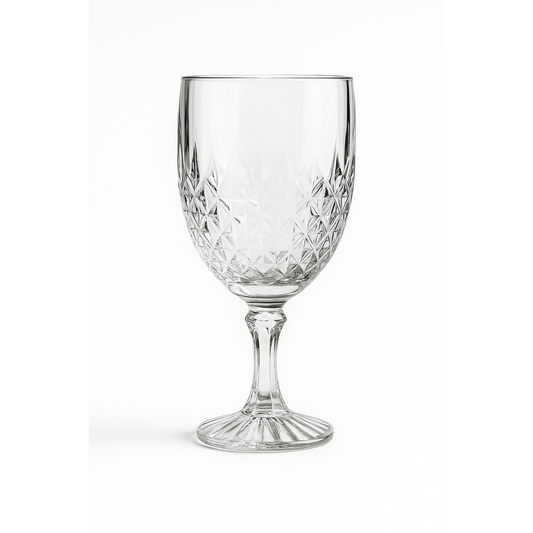 Juego de 12 Copas de Vidrio Tallado – Estilo Vintage para Agua, Vino y Refrescos