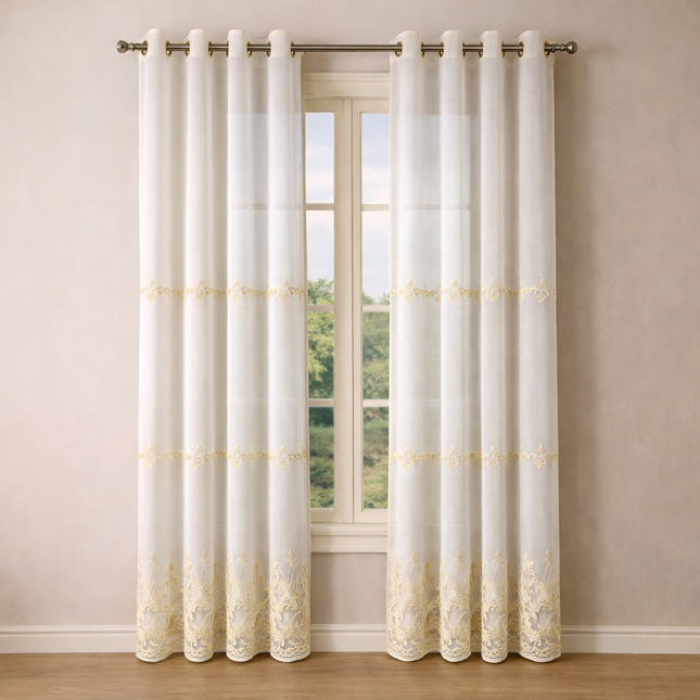 Cortinas Blackout de Poliéster, Padrão de Ondas, 140x260cm - 2 Peças, Elegantes e Modernas - Cinza