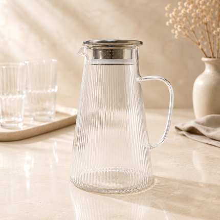 Jarra de Cristal Liria con Infusor y Tapa Metálica 🍵