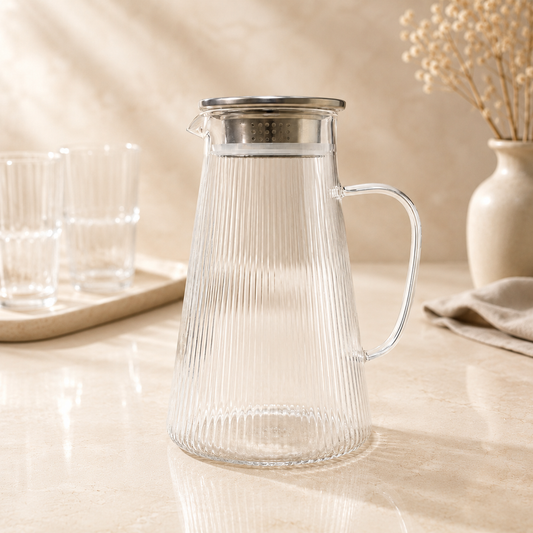 Jarra de Cristal Liria con Infusor y Tapa Metálica 🍵