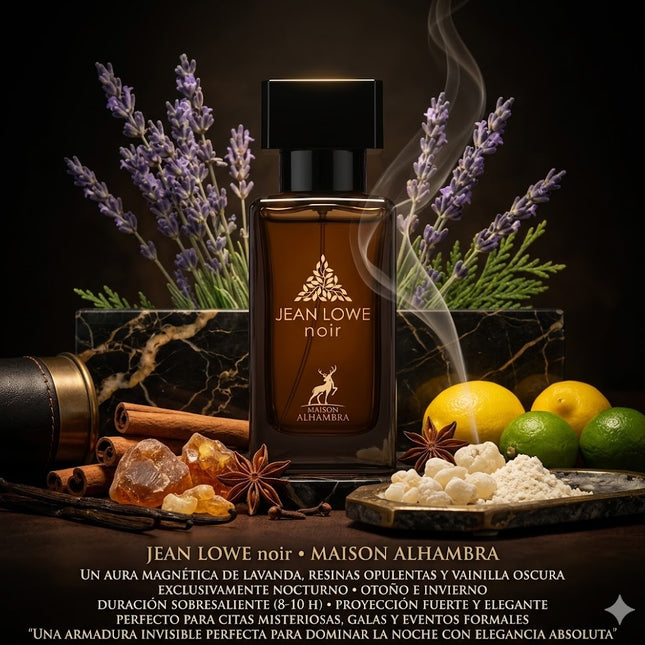 Jean Lowe Noir de Maison Alhambra: El Perfume Árabe Masculino de Larga Duración Perfecto para Noches de Otoño e Invierno
