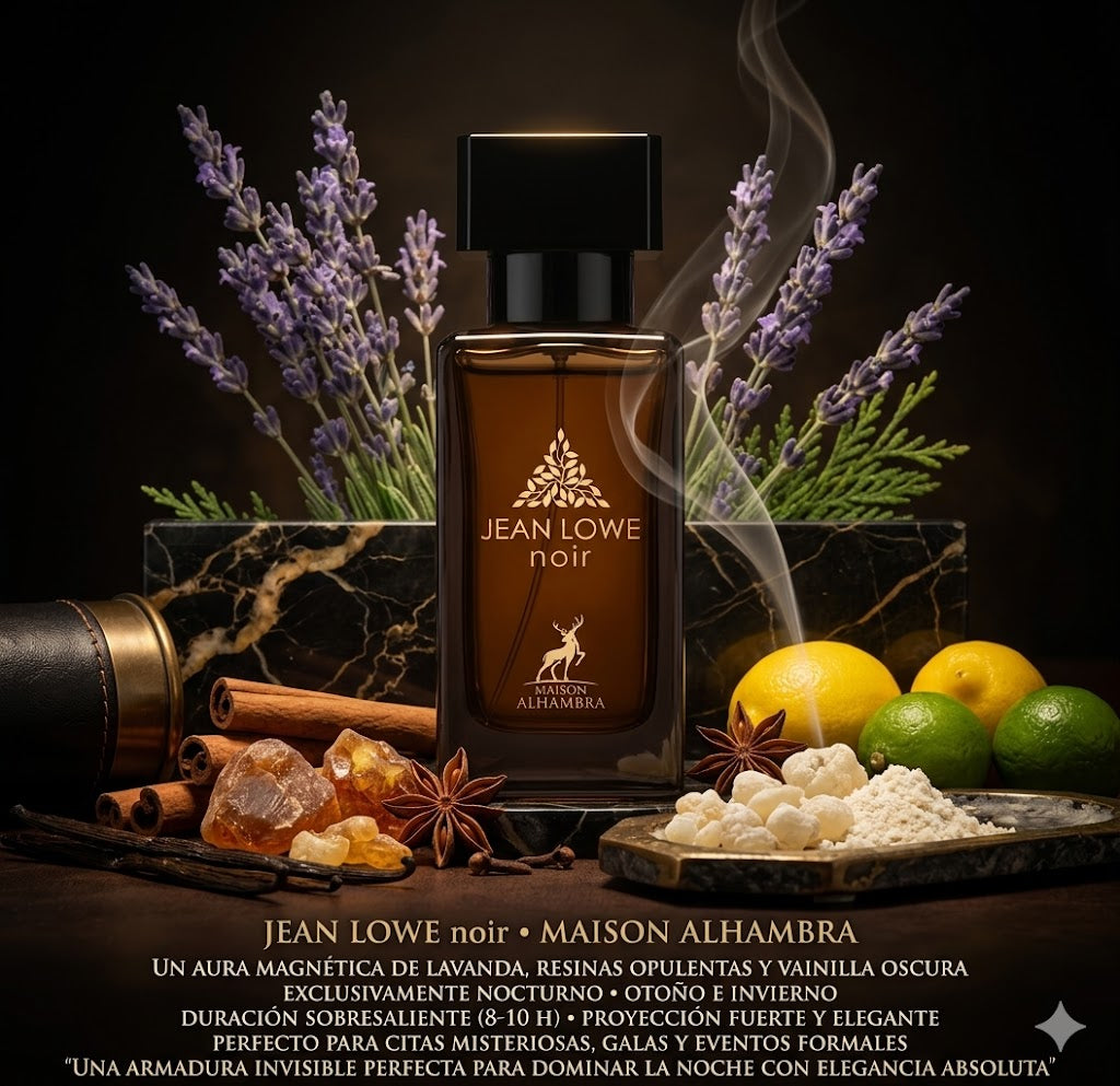 Jean Lowe Noir de Maison Alhambra: El Perfume Árabe Masculino de Larga Duración Perfecto para Noches de Otoño e Invierno