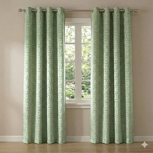 CORTINA MODELO VERSACE OPACA 140 X 260 CM - COLOR VERDE