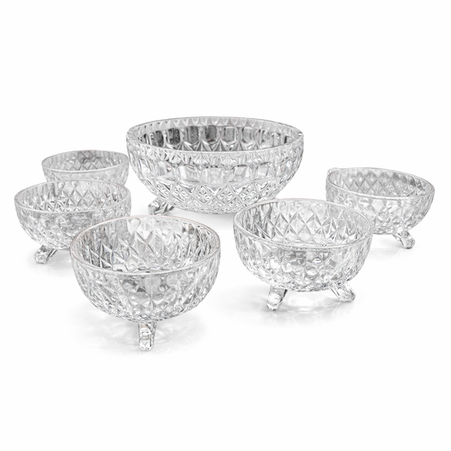 Set of 7 Cut Crystal Bowls