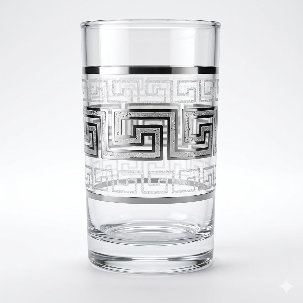 Set de 12 Vasos de Vidrio con Diseño Decorativo – 180 ml