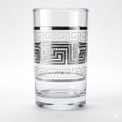 Set de 12 Vasos de Vidrio con Diseño Decorativo – 180 ml