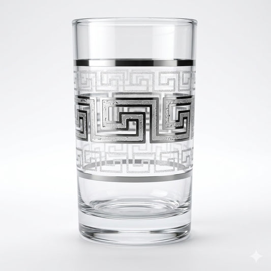 Set de 12 Vasos de Vidrio con Diseño Decorativo – 180 ml