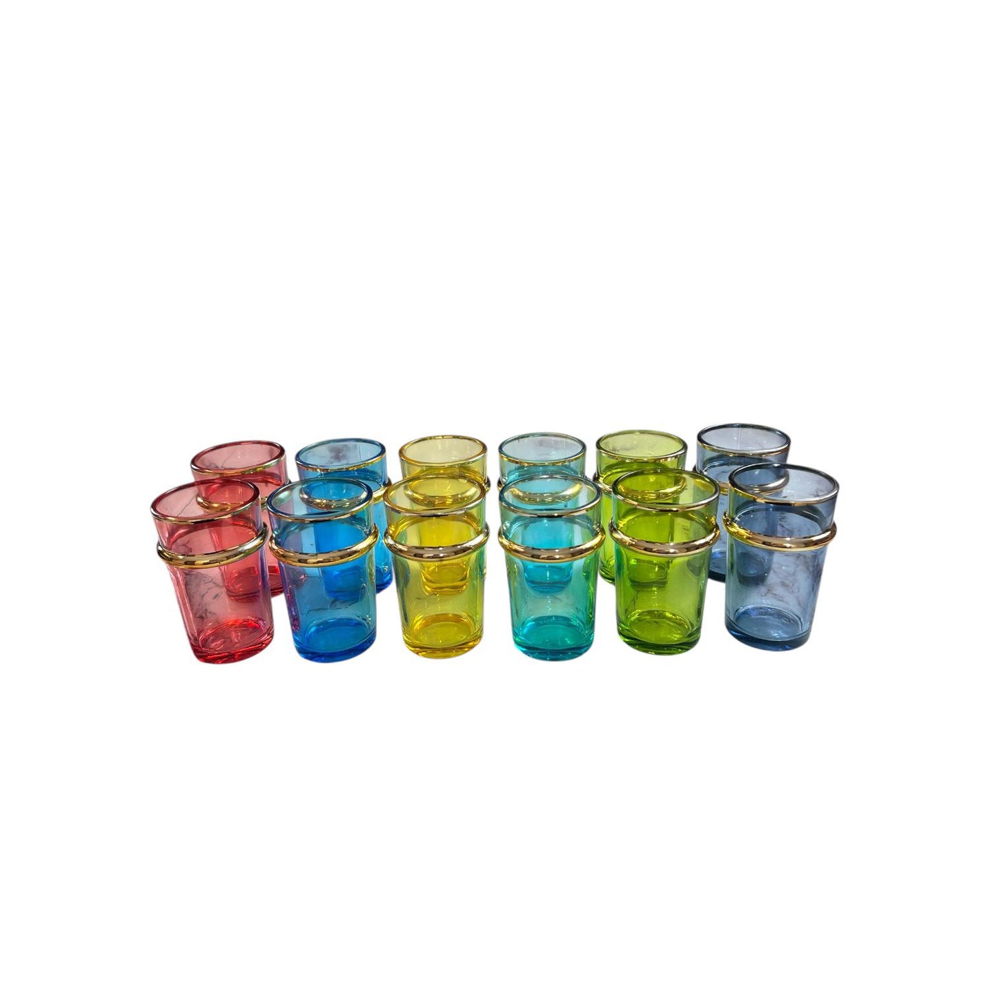 Conjunto de 12 copos de chá – cores sortidas