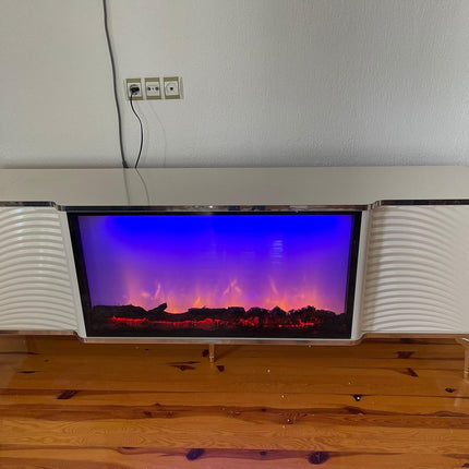 Mesa de TV com lareira digital - BRANCO