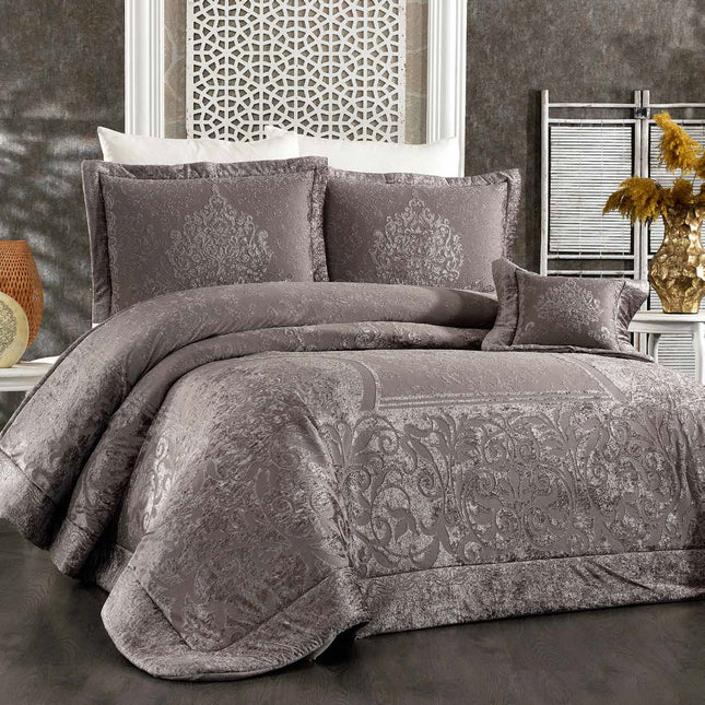 Colcha e Edredom Valeria – Elegância e Conforto em 3 Cores, Conjunto de 4 Peças (270x270 cm)