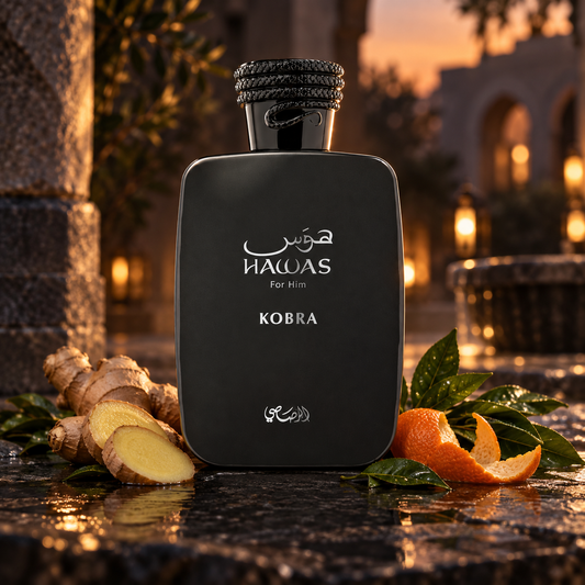Hawas Kobra · 100 ml de Rasasi — frasco de perfume
