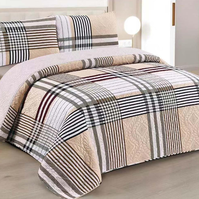 Edredom Boutis para primavera e verão, liso reversível em dois tons - MODELO BURBERRY