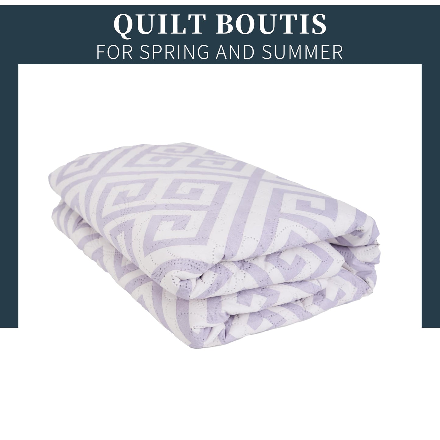 Edredom Boutis para primavera e verão, liso reversível em dois tons - VERSACE LILAC MODEL