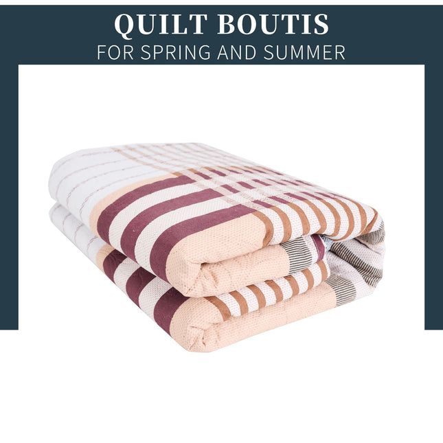 Edredom Boutis para primavera e verão, liso reversível em dois tons - MODELO BURBERRY