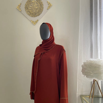 Abaya con Hijab Integrado de Tela Crepe – Elegante y Práctica