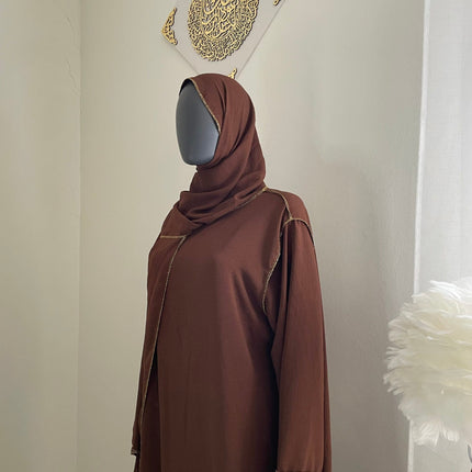 Abaya con Hijab Integrado de Tela Crepe – Elegante y Práctica