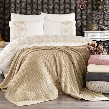 Isabella Bedding Set – Sheets with Knit Blanket for a Sophisticated Style