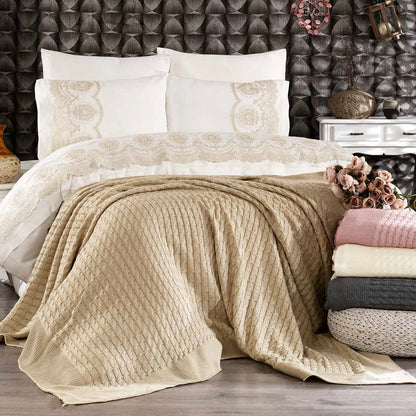 Juego de Cama "Isabella" – Sábanas con Manta de Punto para un Estilo Sofisticado