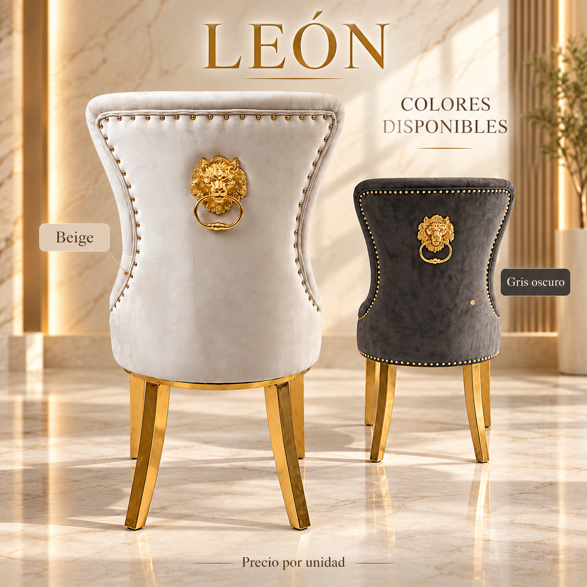 Silla Leon · Colores disponibles · Precio por unidad