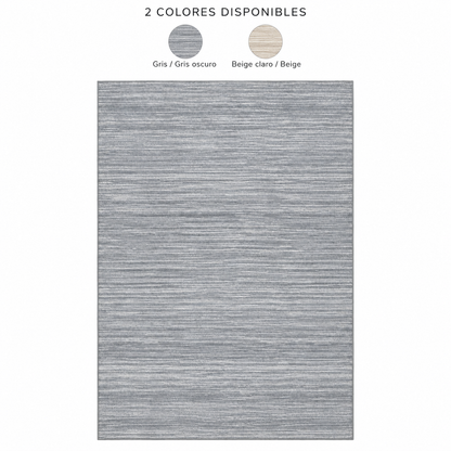 Alfombra Lineal de Rayas Finas en Gris o Beige — 2 colores: Gris / Gris oscuro, Beige claro / Beige