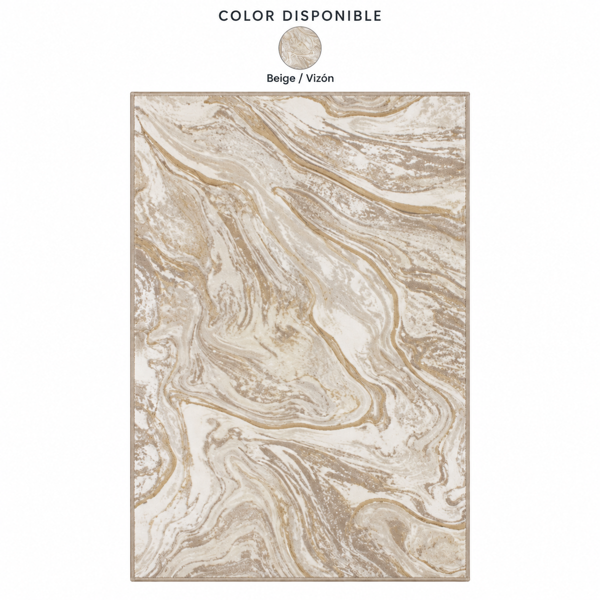 Alfombra Mármol de Vetas Fluidas en Beige y Vizón — 1 colores: Beige / Vizón