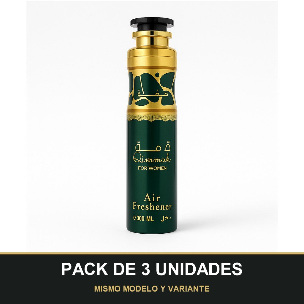 PACK DE 3 UNIDADES — Ambientador Qimmah de Lattafa · 300 ml. MISMO MODELO Y VARIANTE