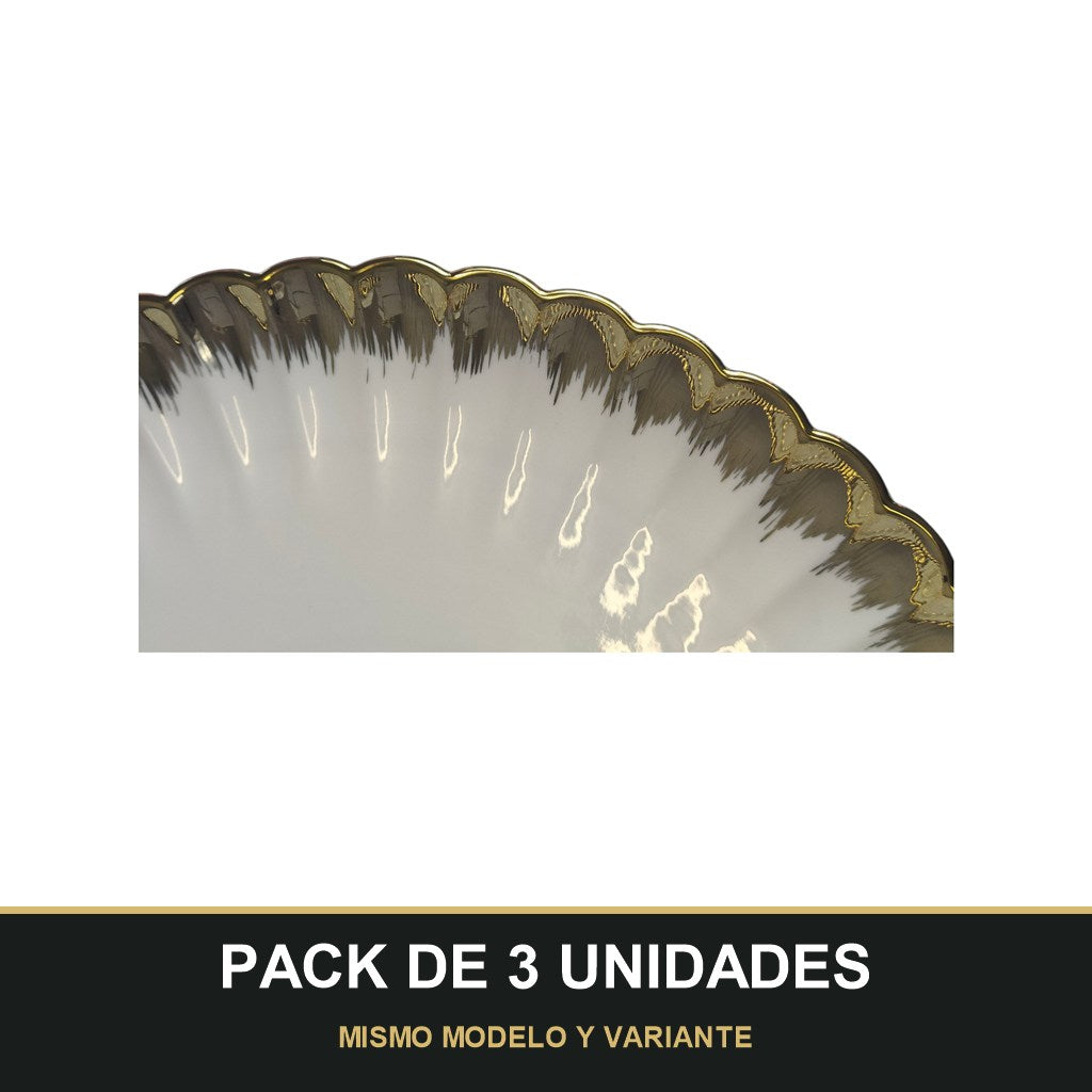 PACK DE 3 UNIDADES — Plato de Cerámica Ø36cm. MISMO MODELO Y VARIANTE