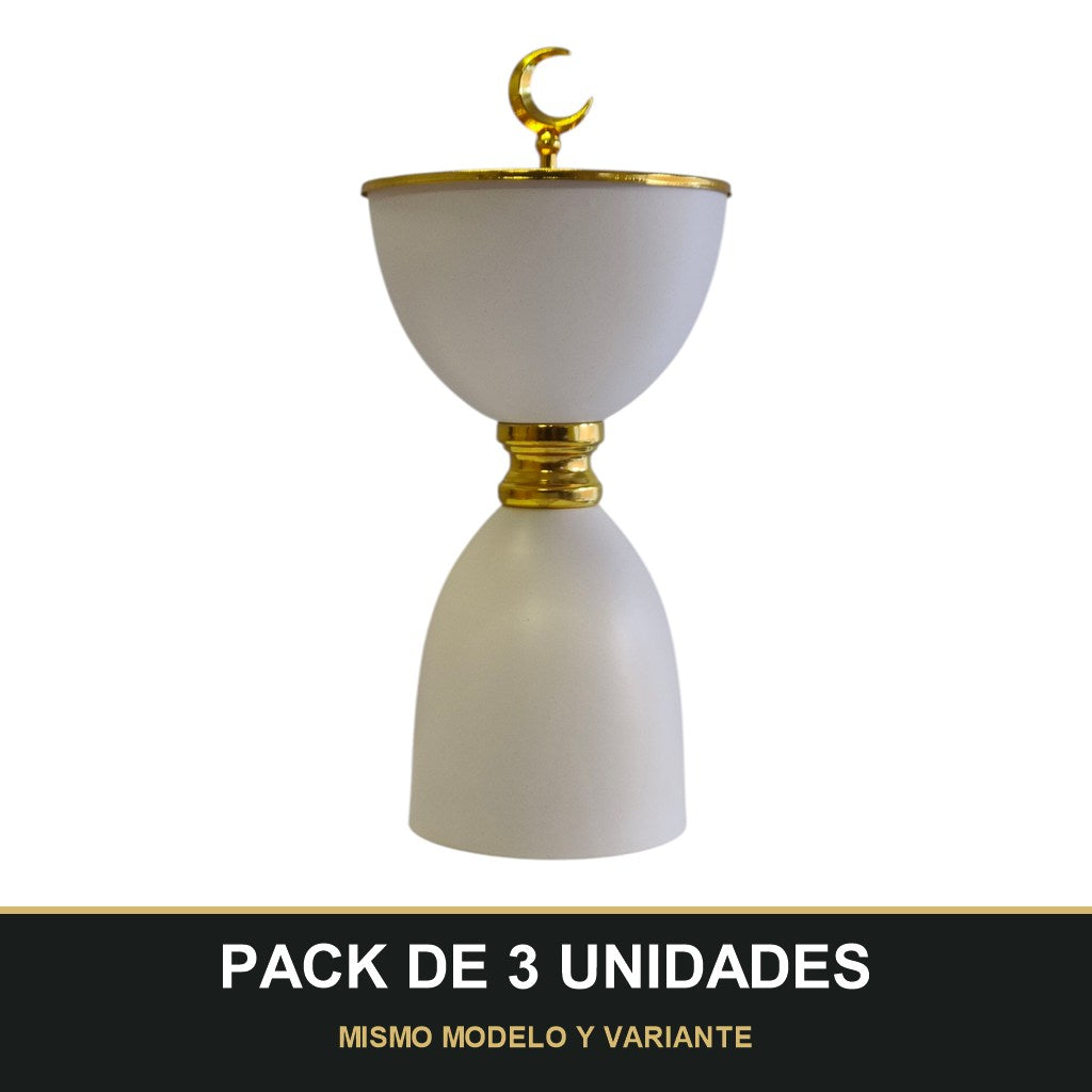 PACK DE 3 UNIDADES — Quemador de Incienso Árabe Blanco y Dorado con Media Luna — Diseño Clásico de Lujo  📝 Descripción del producto:. MISMO MODELO Y VARIANTE