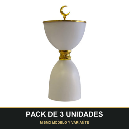 PACK DE 3 UNIDADES — Quemador de Incienso Árabe Blanco y Dorado con Media Luna — Diseño Clásico de Lujo  📝 Descripción del producto:. MISMO MODELO Y VARIANTE