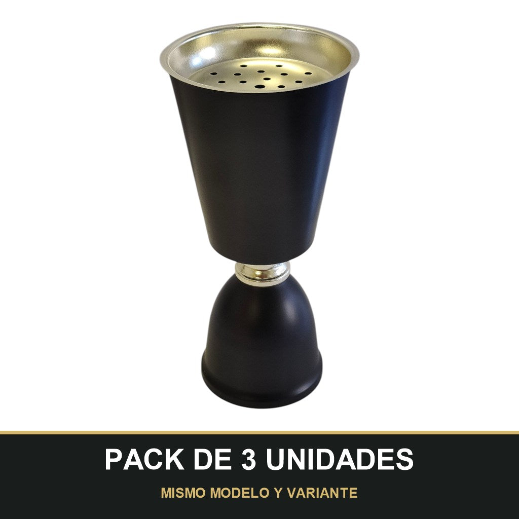 PACK DE 3 UNIDADES — Quemador de Incienso Árabe Negro y Plateado — Diseño Moderno y Minimalista. MISMO MODELO Y VARIANTE