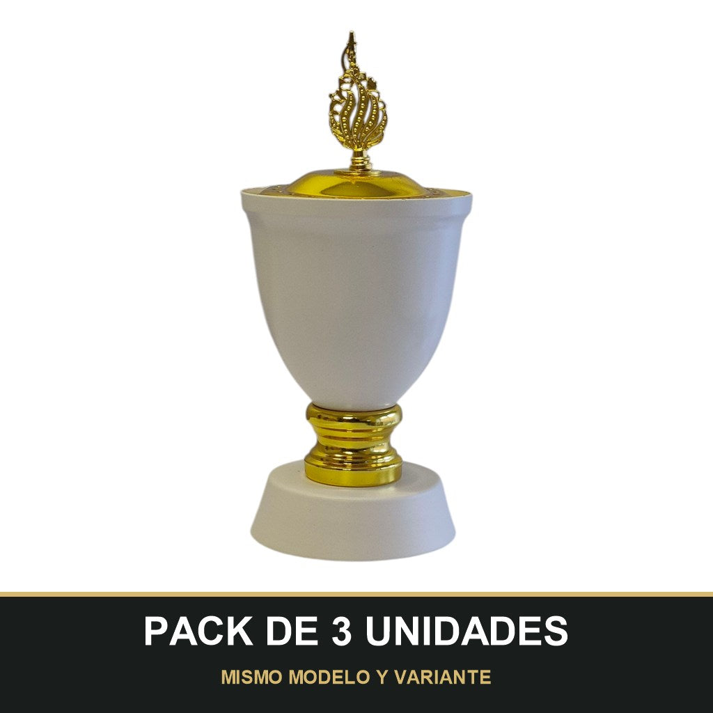 PACK DE 3 UNIDADES — Quemador de Incienso Árabe Blanco y Dorado — Diseño Clásico con Detalle Superior. MISMO MODELO Y VARIANTE