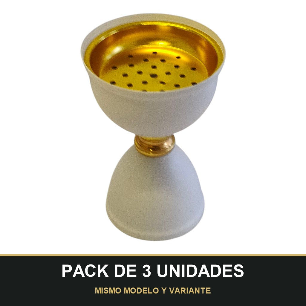 PACK DE 3 UNIDADES — Quemador de Incienso Árabe Blanco y Dorado — Diseño Moderno y Elegante. MISMO MODELO Y VARIANTE