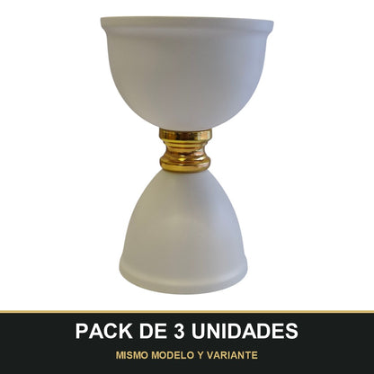PACK DE 3 UNIDADES — Quemador de Incienso Árabe Blanco y Dorado — Diseño Moderno y Elegante. MISMO MODELO Y VARIANTE