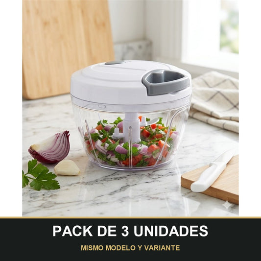 PACK DE 3 UNIDADES — Mini cortador de verduras<<mini chopper>>. MISMO MODELO Y VARIANTE