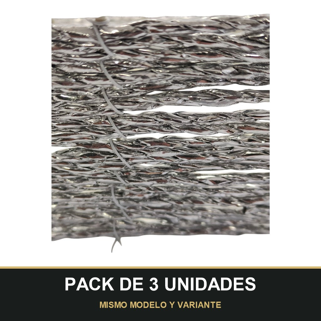PACK DE 3 UNIDADES — Cesta Organizadora Tejida con Asas — Rectangular Plata/Beige. MISMO MODELO Y VARIANTE