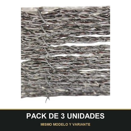 PACK DE 3 UNIDADES — Cesta Organizadora Tejida con Asas — Rectangular Plata/Beige. MISMO MODELO Y VARIANTE