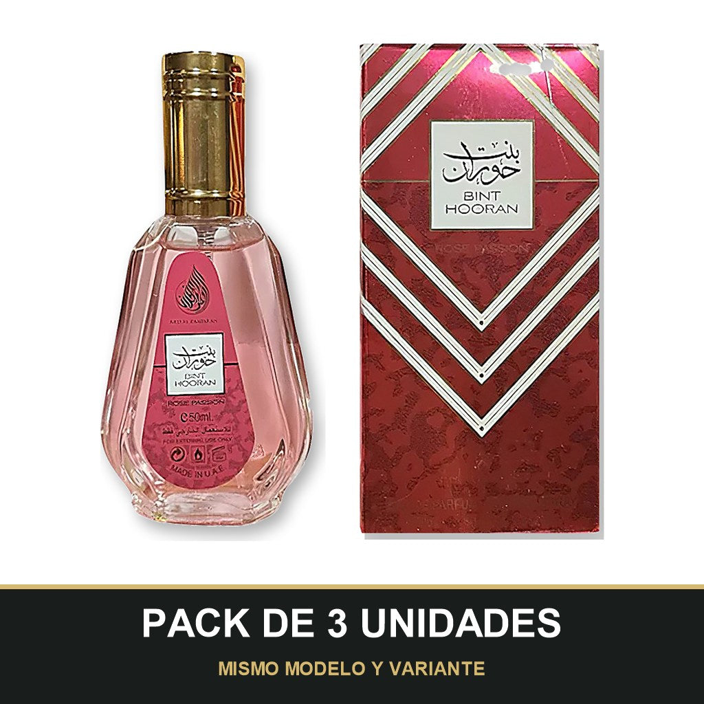 PACK DE 3 UNIDADES — Bint Hooran de Ard Al Zaafaran · 50 ml. MISMO MODELO Y VARIANTE