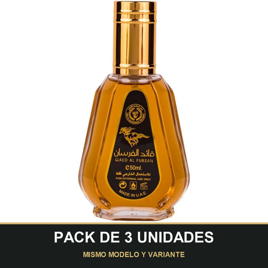 PACK DE 3 UNIDADES — Qaed al Fursan de Ard Al Zaafaran · 50 ml. MISMO MODELO Y VARIANTE