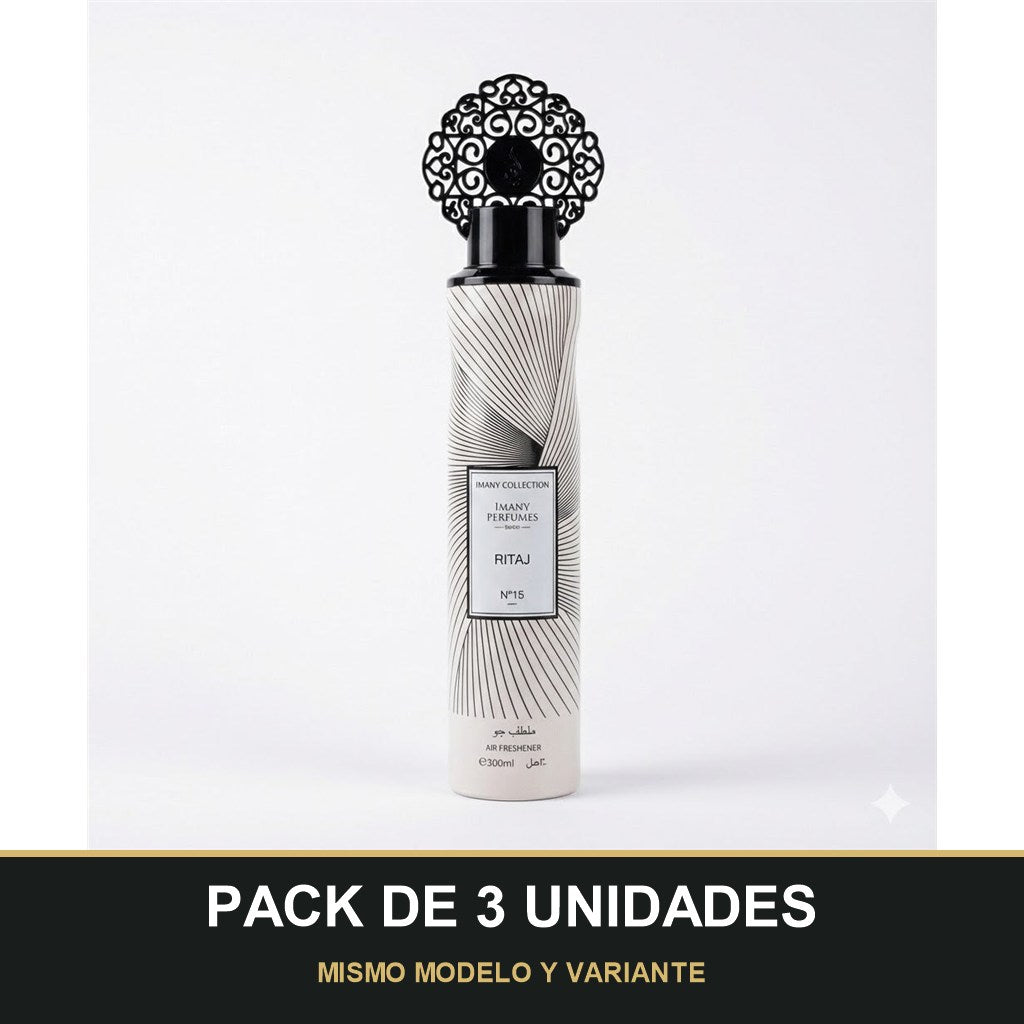 PACK DE 3 UNIDADES — Ambientador Ritaj de Imany · 300 ml. MISMO MODELO Y VARIANTE